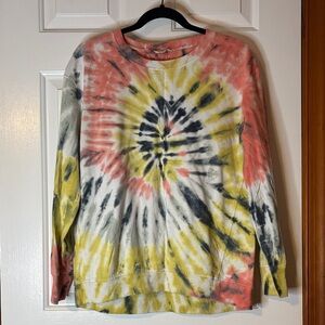 Jane and Delancey Tie-Dye Long Sleeve Top - Yellow, Coral, Gray